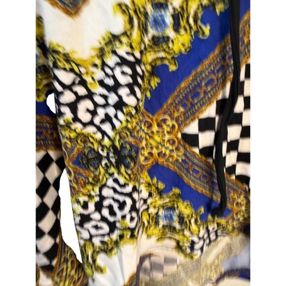 New Look XL Hooded Long Sleeve Top With Geometric‎ & Baroque Print Multicolor - Picture 8 of 8